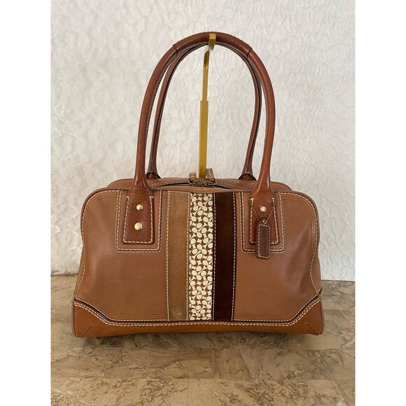 Coach Hampton light brown striped multicolored Carryall 10548 - Picture 2 of 10